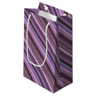 Mauve diagonale strepen klein cadeauzakje