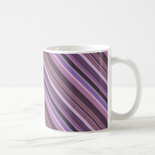Mauve diagonale strepen koffiemok