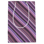 Mauve diagonale strepen medium cadeauzakje (Voorkant)