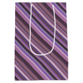 Mauve diagonale strepen medium cadeauzakje (Achterkant)
