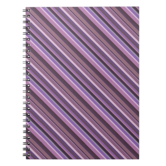 Mauve diagonale strepen notitieboek (Voorkant)