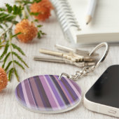 Mauve diagonale strepen sleutelhanger (Voorkant Rechts)