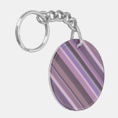 Mauve diagonale strepen sleutelhanger (Voorkant Links)