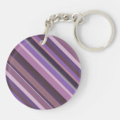 Mauve diagonale strepen sleutelhanger (Achterkant)