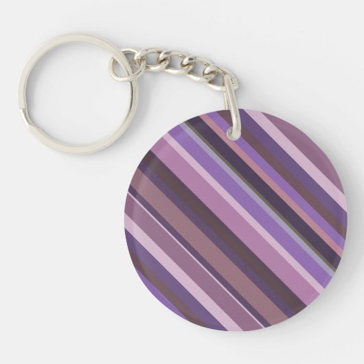 Mauve diagonale strepen sleutelhanger (Voorkant)