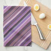 Mauve diagonale strepen theedoek (Quarter Fold)