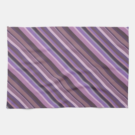 Mauve diagonale strepen theedoek (Horizontaal)