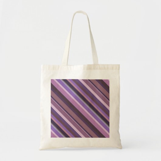 Mauve diagonale strepen tote bag (Voorkant)
