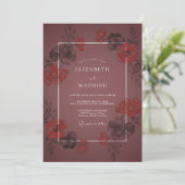 Mauve Dramatische Herfst Bruiloft Kaart (Staand voorkant)