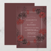 Mauve Dramatische Herfst Bruiloft Kaart (Voorkant / Achterkant)