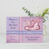 Mauve Dreams Douche Uitnodiging voor Baby Girl (Staand voorkant)