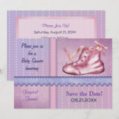 Mauve Dreams Douche Uitnodiging voor Baby Girl (Voorkant / Achterkant)