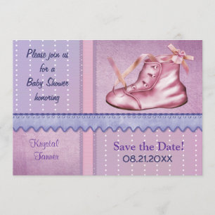 Mauve Dreams Shower Invitation for Baby Girl Save The Date