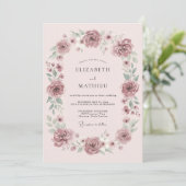Mauve Droom Botanische Bruiloft Kaart (Staand voorkant)