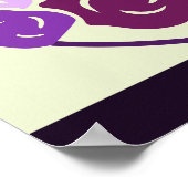 Mauve Druif Paarse Boeket & Vlinders Vierkant Poster (Hoek)