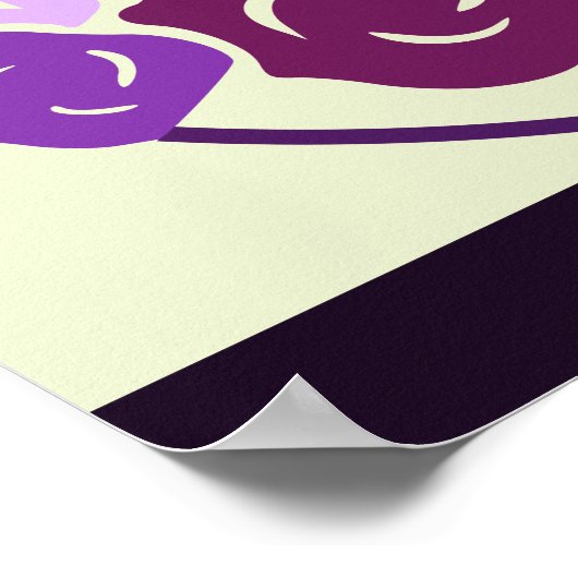 Mauve Druif Paarse Boeket & Vlinders Vierkant Poster (Hoek)