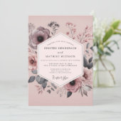 Mauve Duskbloom Bruiloft Kaart (Staand voorkant)
