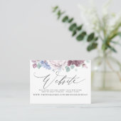 Mauve Dusty Blue Floral Bruiloft Website Kaart Visitekaartje (Staand voorkant)