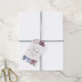 Mauve Dusty Blue Flowers Elegant Bedankt Cadeaulabel (Met Touw)