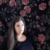 Mauve Dusty Floral Pattern Flowers Wandkleed