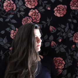 Mauve Dusty Floral Pattern Flowers Wandkleed