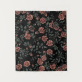 Mauve Dusty Floral Pattern Flowers Wandkleed (Voorkant)