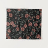 Mauve Dusty Floral Pattern Flowers Wandkleed (Voorkant (horizontaal))