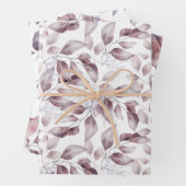 Mauve, Dusty Paars, Blush Pink Flowers Leaves Inpakpapier Vel (In situ)