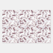 Mauve, Dusty Paars, Blush Pink Flowers Leaves Inpakpapier Vel (Voorkant)