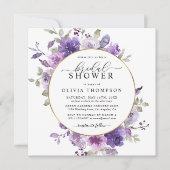 Mauve Dusty Paars Floral SilverFoil Vrijgezellenfe Kaart (Voorkant)