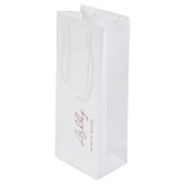 Mauve Dusty Pink Gepersonaliseerde Wedding Party N Wijn Cadeautas (Voorkant Gekanteld)