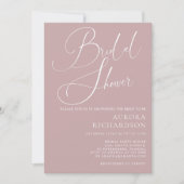 Mauve Dusty Roos Minimalistisch Elegant Vrijgezell Kaart (Voorkant)