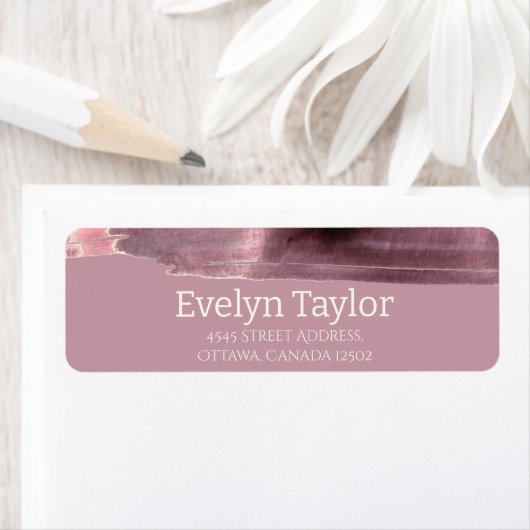 Mauve Dusty Roos Modern Simple Etiket (Insitu)