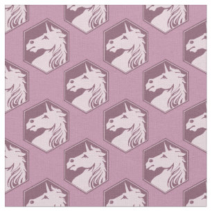 Mauve Eenhoorn Zeshoekpatroon Stof
