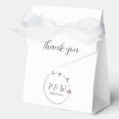 Mauve Eenvoudige Hart Krans Monogram Trouwen Bedankdoosjes (Voorkant)