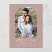 Mauve | Eenvoudige moderne boogfoto Save the Date Aankondigingskaart (Voorkant)