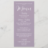 Mauve Eenvoudige Stijl Trouwdiner Menu (Voorkant)