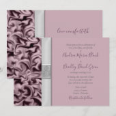 Mauve Eggplant Paars Wedding Kaart (Voorkant / Achterkant)