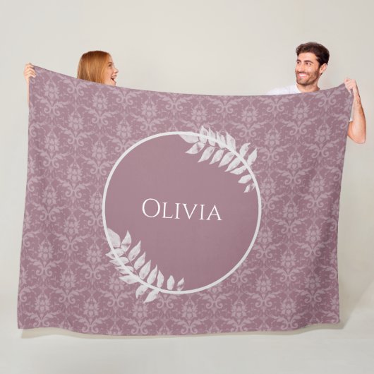 Mauve Elegant Damask - Aangepaste fleece Blanket (In situ)