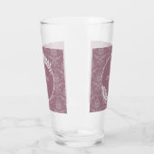 Mauve Elegant Damask gepersonaliseerd glas (Links)