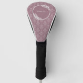 Mauve Elegant Damask gepersonaliseerd Golf Head Ho Golfheadcover (Voorkant)