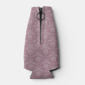 Mauve Elegant Damask gepersonaliseerde flessenkoel Flesjeskoeler (Achterkant)