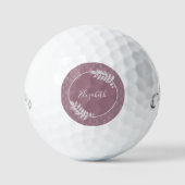 Mauve Elegant Damask Personalized Golf Balls Golfballen (Voorkant)
