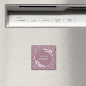 Mauve Elegant Damask Personalized Magnet (Insitu (Vaatwasser))