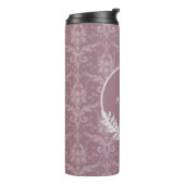 Mauve Elegant Damask Personalized Thermal Tumbler Thermosbeker (Gedraaid links)