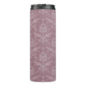 Mauve Elegant Damask Personalized Thermal Tumbler Thermosbeker (Achterkant)
