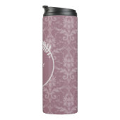 Mauve Elegant Damask Personalized Thermal Tumbler Thermosbeker (Geroteerd rechts)