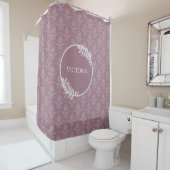 Mauve Elegant Damask Persoonlijk Shower Curtain Douchegordijn (In situ)