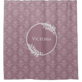 Mauve Elegant Damask Persoonlijk Shower Curtain Douchegordijn (Voorkant)