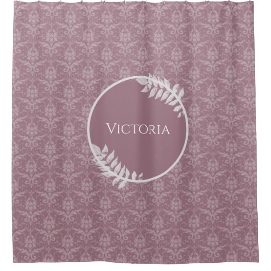 Mauve Elegant Damask Persoonlijk Shower Curtain Douchegordijn (Voorkant)